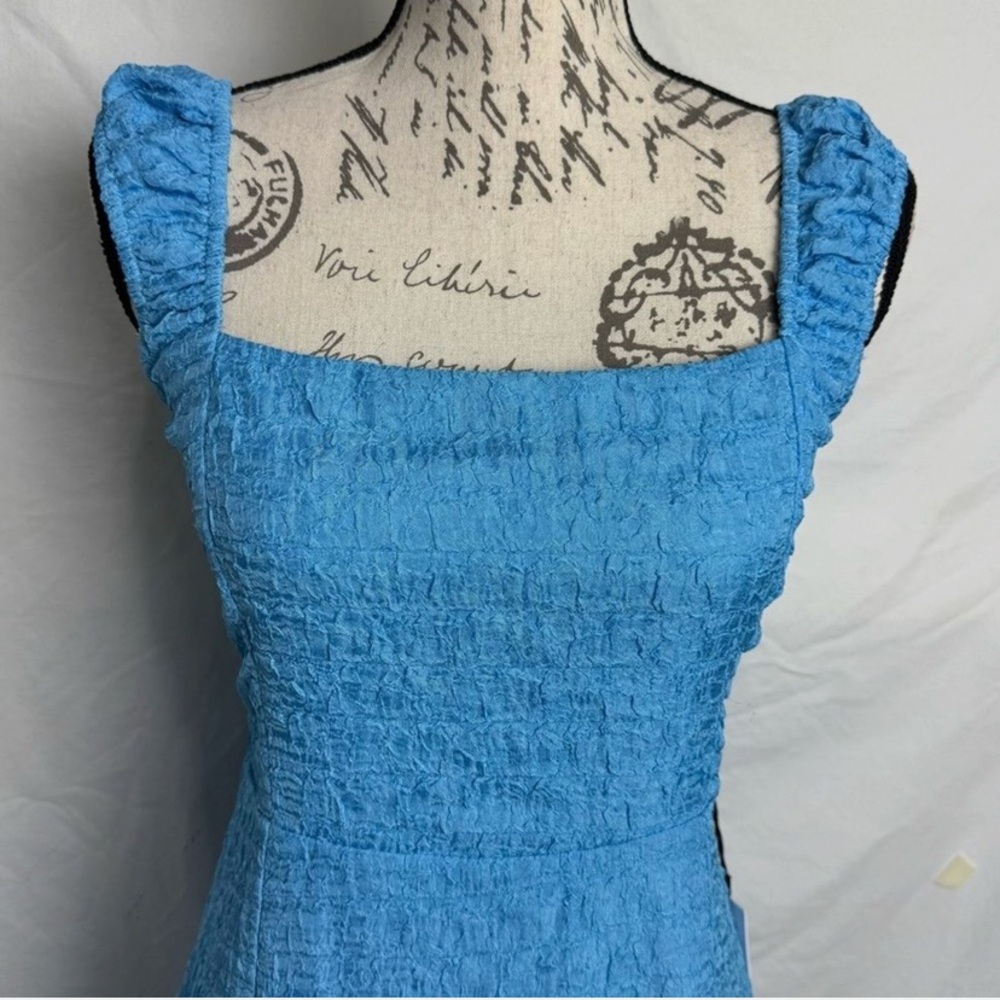 Astr Blue Ruffled Backless Midi Dress - Picture 4 of 8